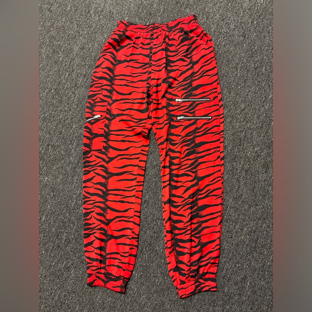 Elan Red and Black zebra jogger pants